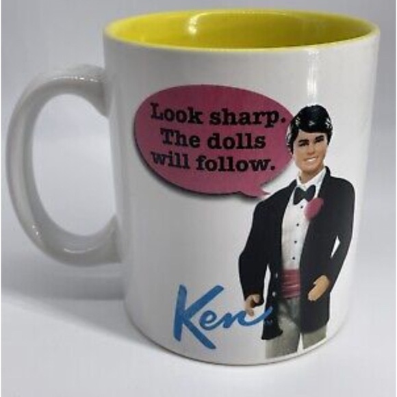 Look sharp the dolls will follow. Barbie and ken mug Mattel 2010 pink - Picture 1 of 3